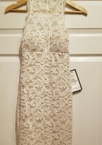 Cream halter cocktail dress size 3